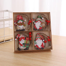 Load image into Gallery viewer, 3 boxe style a set New Christmas Decorations, Small Wooden Pendants, Christmas Tree Decorations, 12 Wooden Box Packaging Pendants
