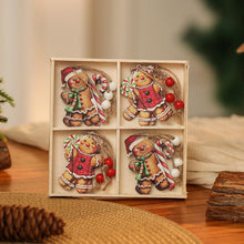 Load image into Gallery viewer, 3 boxe style a set New Christmas Decorations, Small Wooden Pendants, Christmas Tree Decorations, 12 Wooden Box Packaging Pendants

