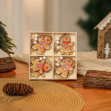 Load image into Gallery viewer, 3 boxe style a set New Christmas Decorations, Small Wooden Pendants, Christmas Tree Decorations, 12 Wooden Box Packaging Pendants
