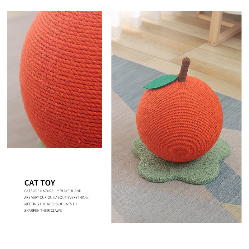 Adorable Orange-Shaped Cat Scratcher - Durable Sisal & Soft Base (Large size: 30x30x33cm)