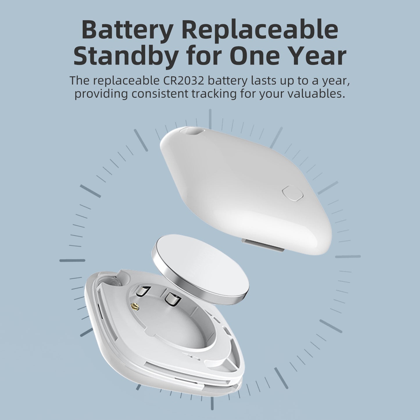 (Round Black) Mini GPS Tracker - Apple Find My Enabled, Key Finder, Wallet Locator, Anti-Theft Tag