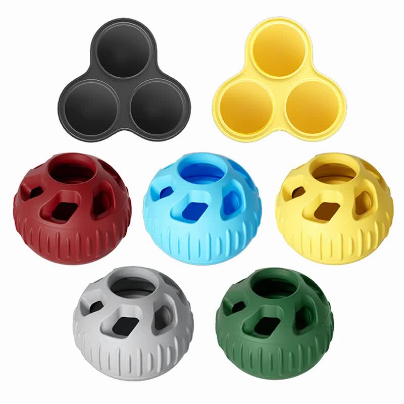 Blue Ball and Black Mold Pet Treat Dispensing Ball and Molding Set - Silicone Dog Chew Toy for Teeth Cleaning and Boredom Relief