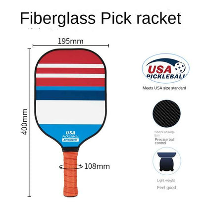 Style 4 Colorful Geometric Patterns Fiberglass Pickleball Paddle - Lightweight 220g with Anti-Slip TPU Grip for Outdoor Sports