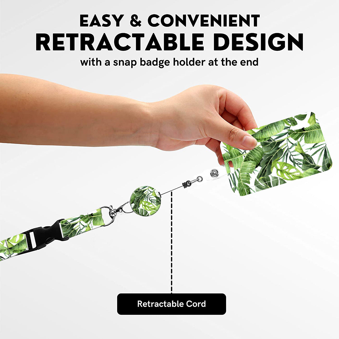 2 Pcs Blue and Green Retractable Badge Reel & ID Card Holder Set with Lanyard - Durable ABS Plastic