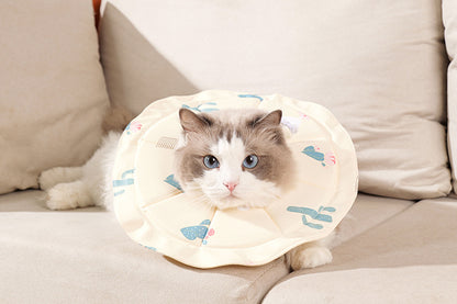 2 Pcs Size L Beige Comfortable Pet Recovery Collar | Waterproof Anti-Lick Collar for Cats & Dogs