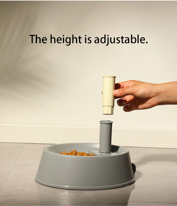 Pink Base Adjustable Height Pet Water Dispenser with Food Bowl Base - Non-Drip Bottle Feeder Station for Dogs & Cats