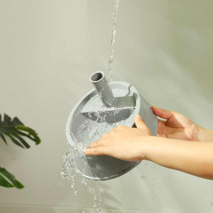 Beige Base Adjustable Height Pet Water Dispenser with Food Bowl Base - Non-Drip Bottle Feeder Station for Dogs & Cats