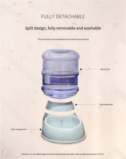 Grey Automatic Pet Feeder and Drinker Combo for Cats and Small Dogs - 2 in 1 Detachable Design