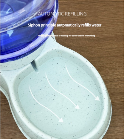 Blue Automatic Pet Feeder and Drinker Combo for Cats and Small Dogs - 2 in 1 Detachable Design