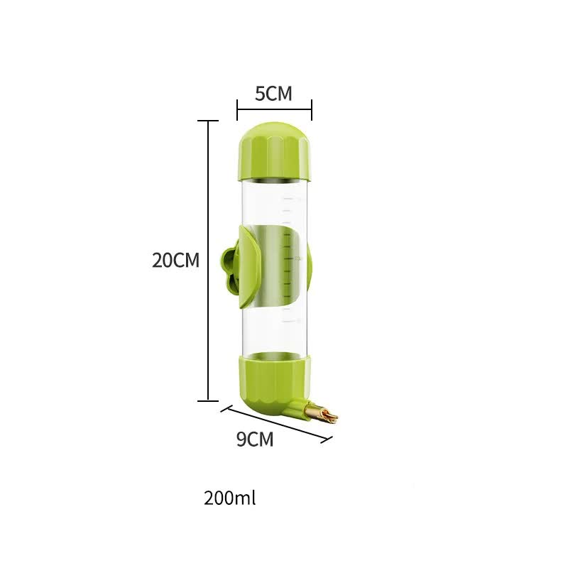 Green Automatic Bird Water Feeder Bottle (200ml) - Leakproof No-Drip Dispenser for Parrots