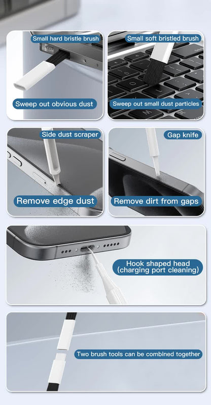 Black 22-in-1 Electronics Cleaning Kit - for Keyboards, Airpods, Laptops, Cell Phones, Cameras