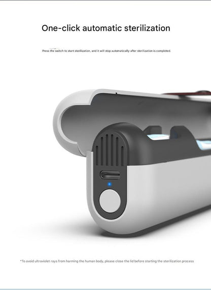 Travel UVC Toothbrush Sanitizer Box - Magnetic Closure, Rechargeable