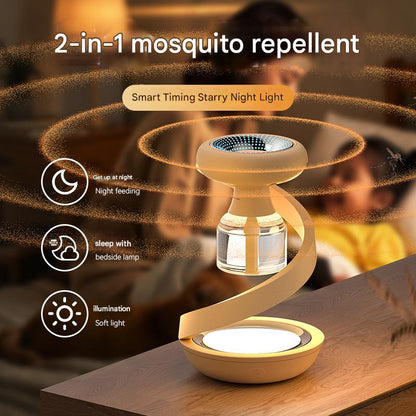 Beige 2-in-1 Mosquito Repellent Lamp & Starry Sky Night Light Projector
