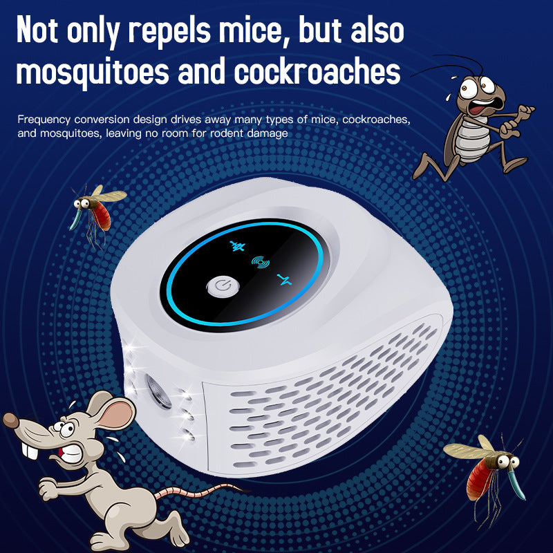 White Advanced Ultrasonic Pest Repeller - Multi-Wave Tech for Mice, Roaches, Mosquitoes