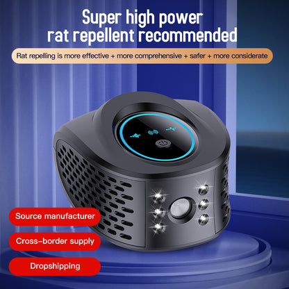 Black Advanced Ultrasonic Pest Repeller - Multi-Wave Tech for Mice, Roaches, Mosquitoes