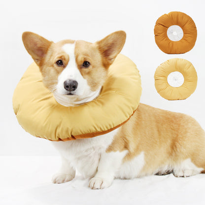 Yellow Adjustable Soft Elizabethan Collar for Pets - Comfortable Recovery Aid - M