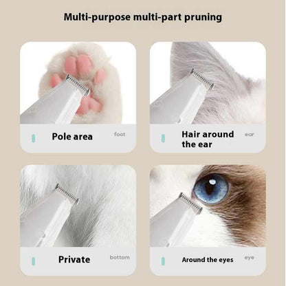 Green Rechargeable Pet Grooming Clipper with Built-in Vacuum - Low Noise Hair Trimmer for Dogs & Cats