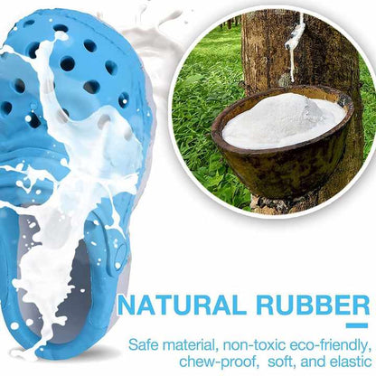 Size S Red Tough Slipper Dog Chew Toy - Natural Rubber Treat Dispenser & Teeth Cleaner for Interactive Play & Boredom Relief