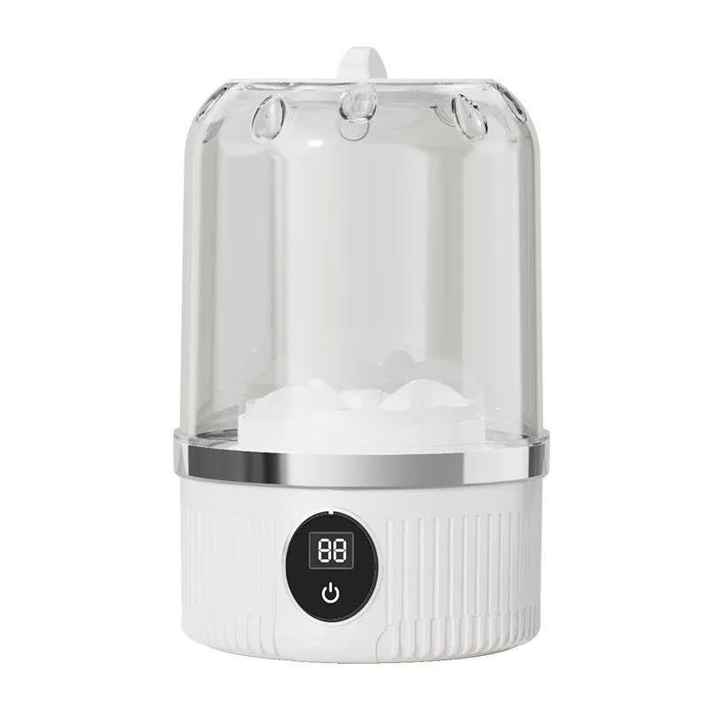 White Portable Mini Washing Machine - Rechargeable USB-C Electric Washer for Travel, Delicates & Socks