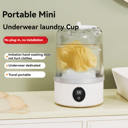 Blue Portable Mini Washing Machine - Rechargeable USB-C Electric Washer for Travel, Delicates & Socks