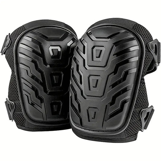 1 Pair Black Professional Hard Shell Knee Pads - Heavy Duty Protection for Work, Construction, Gardening & Outdoor Sports