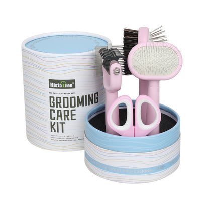 Pink And Blue Complete 5-in-1 Pet Grooming Care Kit - Professional Deshedding Brushes, Combs & Nail Clippers Set for Dogs & Cats