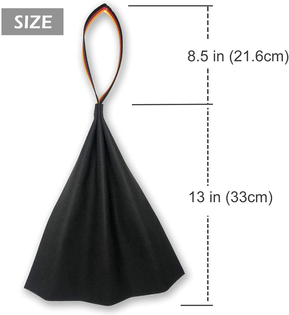 Black Premium Full-Grain Leather Dog Training Tug - Interactive Bite Rag with Strong Loop Handle for Play & Drive Building