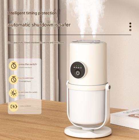 White + Base ortable Desktop Dual-Spray Humidifier with Air Purification for Office and Bedroom