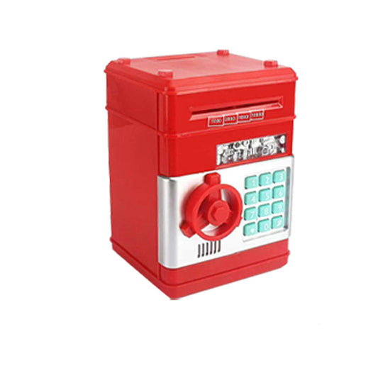 Red Children's Mini Safe Piggy Bank with Fingerprint and Password Lock