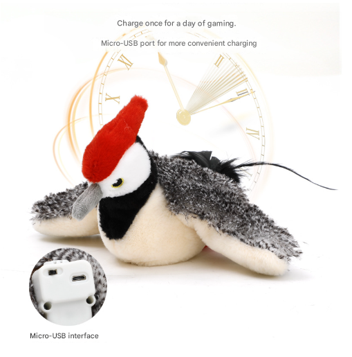 Penguins Electric Flapping Plush Cat Toy with Sound - Realistic Self-Play Pet Toy