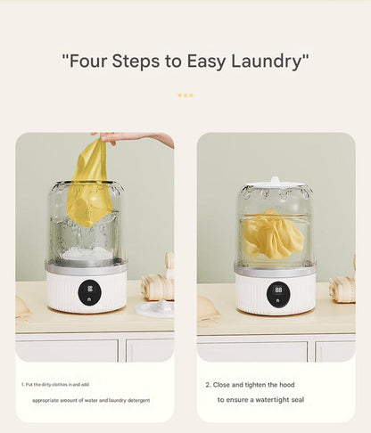 Blue Travel-Friendly Mini Washing Machine - USB Powered, Automatic, for Small Loads