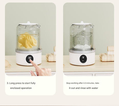 Blue Travel-Friendly Mini Washing Machine - USB Powered, Automatic, for Small Loads