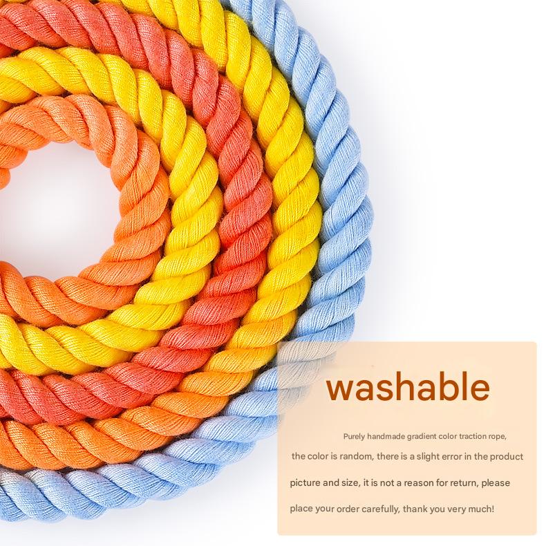 Handmade Rope Dog Collar and Leash Set - Colorful Woven Cotton (Dark green - Size L)