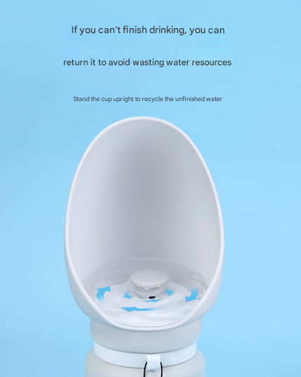 Pink Portable Pet Dog Water Bottle 550ml - Foldable Food-Grade Silicone Travel Drinker with Leak-Proof Dispenser