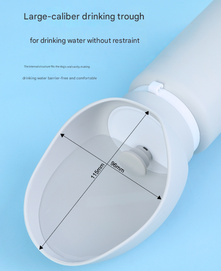 Pink Portable Pet Dog Water Bottle 550ml - Foldable Food-Grade Silicone Travel Drinker with Leak-Proof Dispenser