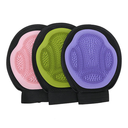 Pink 3-Pack Gentle Pet Grooming Glove - Deshedding, Bathing & Massage Mitt for Dogs & Cats, Breathable & Adjustable