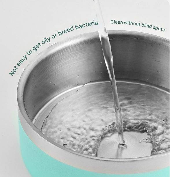 Black and Silver Premium 304 Stainless Steel Pet Bowl (32oz) - Non-Slip, Anti-Tip Food & Water Dish for Dogs & Cats - Durable & Easy Clean