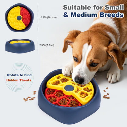 Red,Green and Blue Interactive Dog Puzzle Feeder Bowl - Slow Eating & Mental Stimulation Toy for Small Medium Breeds