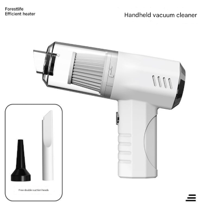 White 2-in-1 Cordless Handheld Vacuum and Air Blower - Portable & Lightweight Cleaner for Car, Home, and Pet Hair