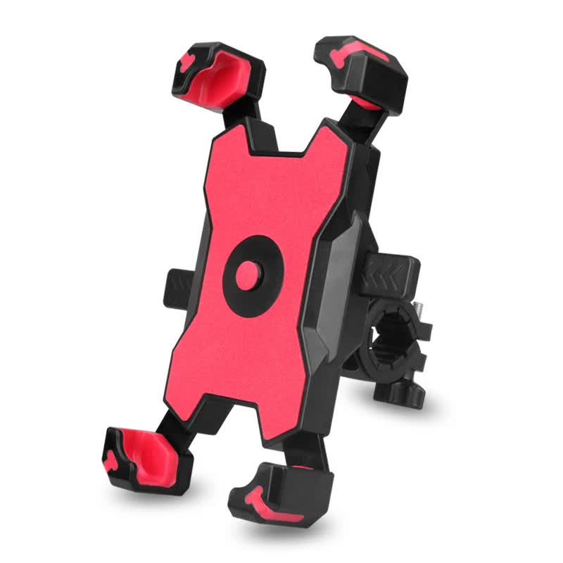 Red and Black Secure Grip Bike Phone Mount - Adjustable 360 Rotation Bicycle Handlebar Holder, Universal Cradle for MTB & Road Cycling