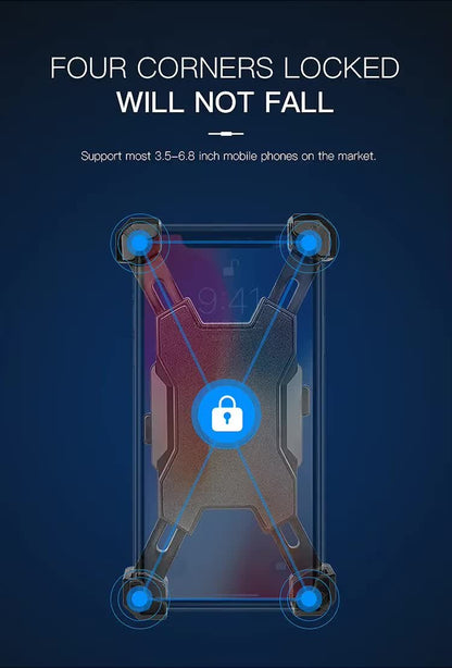 Yellow and Black Secure Grip Bike Phone Mount - Adjustable 360 Rotation Bicycle Handlebar Holder, Universal Cradle for MTB & Road Cycling