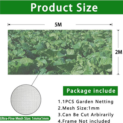Premium Thickened Black Insect & Bird Protection Net - 2x5m for Gardens & Greenhouses