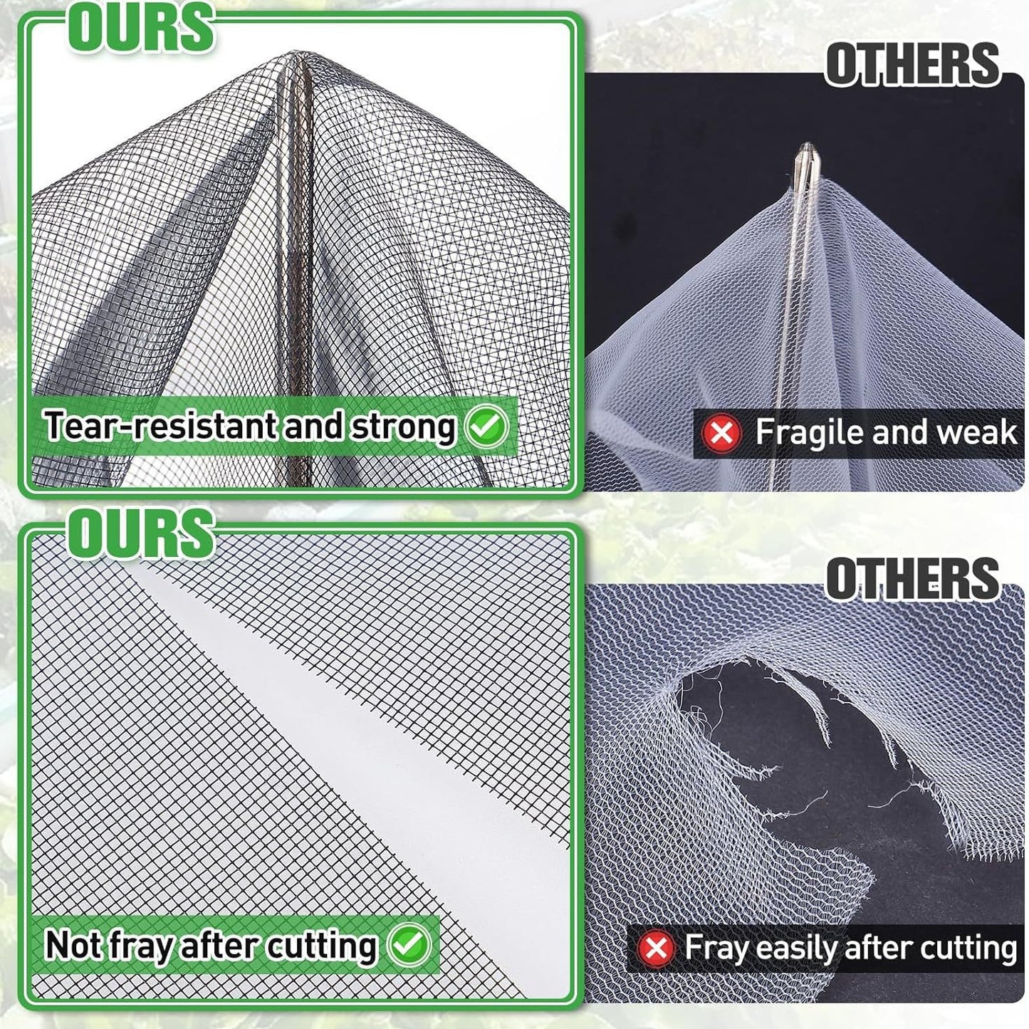 Premium Thickened Black Insect & Bird Protection Net - 2x5m for Gardens & Greenhouses