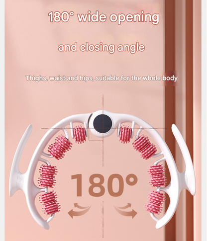 Pink Ergonomic U-Shape Leg Roller 360 Degree Massager for Muscle Relief Fitness Yoga