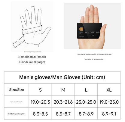 XL Black Premium Men's Genuine Sheepskin Leather Driving & Cycling Gloves