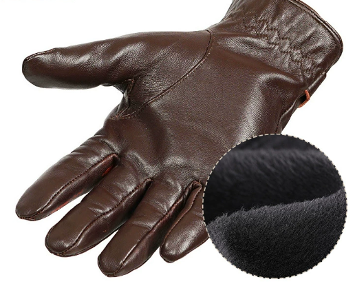 XL Brown Premium Men's Genuine Sheepskin Leather Driving & Cycling Gloves