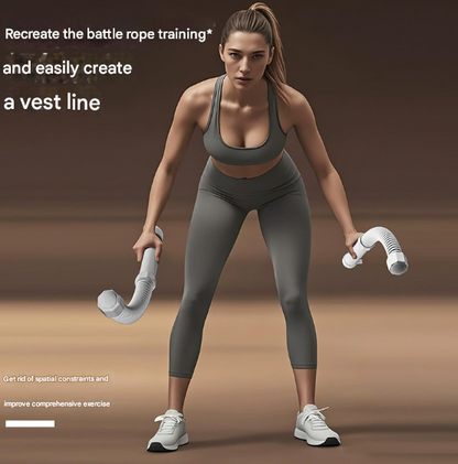 Pink Heavy Cordless Battle Rope - Portable Weighted Fitness Rope for Home Gym Strength & Cardio Training