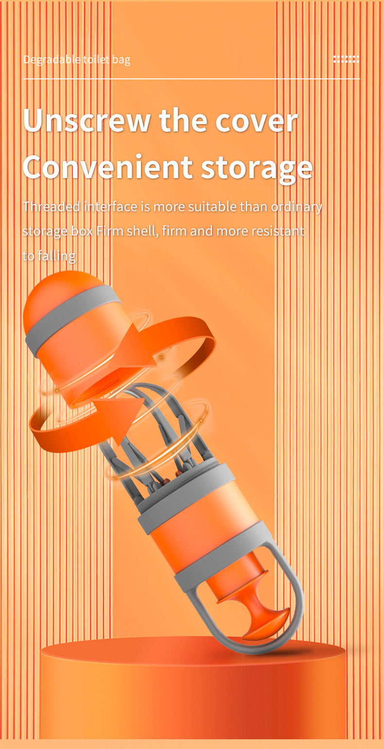 Orange and grey Hygienic Portable Dog Pooper Scooper with Integrated Bag Dispenser - Effortless Pet Waste Cleanup