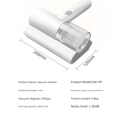 Cordless UV-C Dust Mite Vacuum - Lightweight Handheld Cleaner with HEPA Filtration for Mattresses, Sofas, and Upholstery(3.7V)