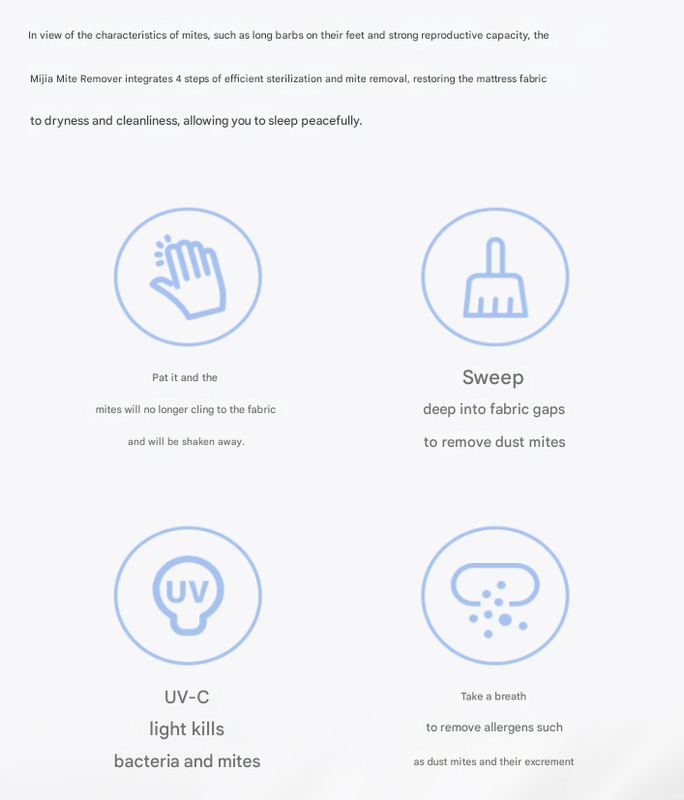 Cordless UV-C Dust Mite Vacuum - Lightweight Handheld Cleaner with HEPA Filtration for Mattresses, Sofas, and Upholstery(7.4V)